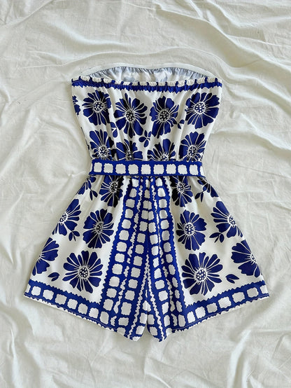 Combinaison Short Femme Style Bohème à Enfiler pour Été et Vacances