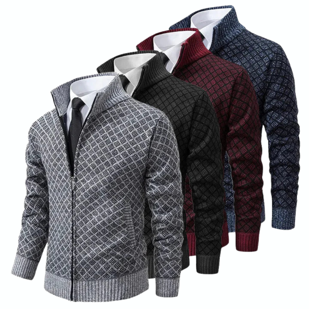 Chaqueta con cremallera elegante para hombre estilo negocios casual