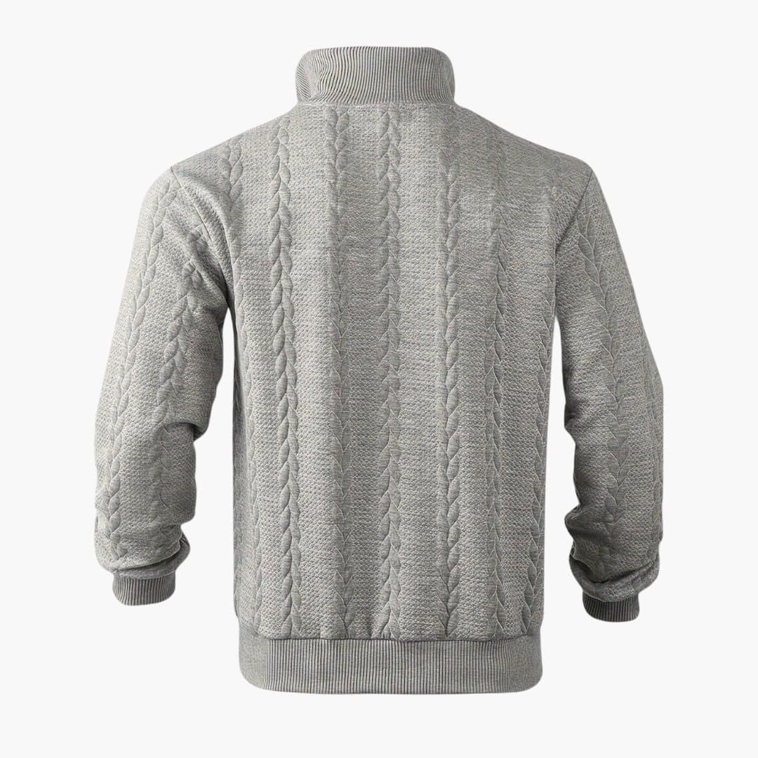 Halve rits trui voor heren, elegante gedraaide stijl voor herfst en winter