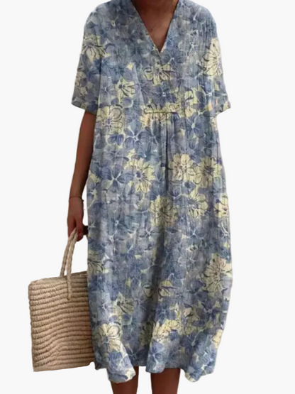 Robe d'été décontractée femme coupe ample style floral bohème
