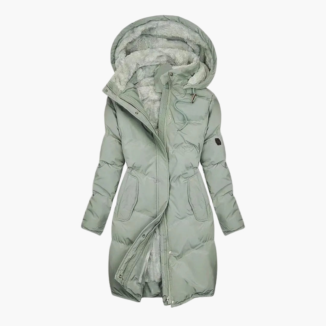 Lange Dameswinterjas Elegant met Kap en Warme Voering - Ideaal voor Dagelijks Gebruik en Buiten