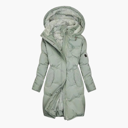 Lange Dameswinterjas Elegant met Kap en Warme Voering - Ideaal voor Dagelijks Gebruik en Buiten