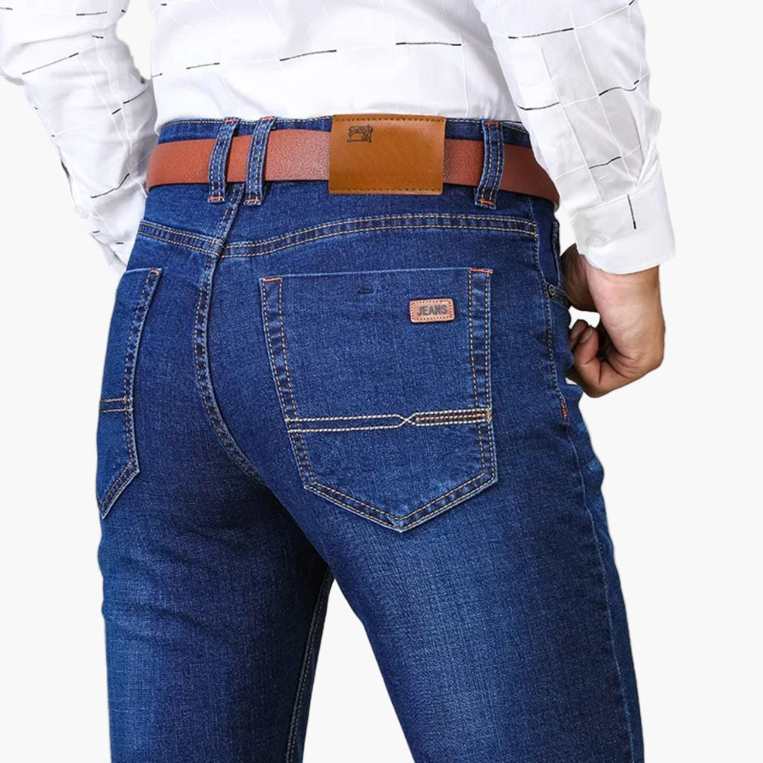 Męskie jeansy stretch casualowe – Prosty krój, idealne na co dzień i do biura