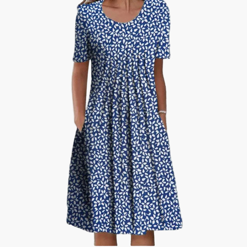 Robe d'été femme à manches courtes, style décontracté, imprimé fleuri, idéale pour les journées ensoleillées