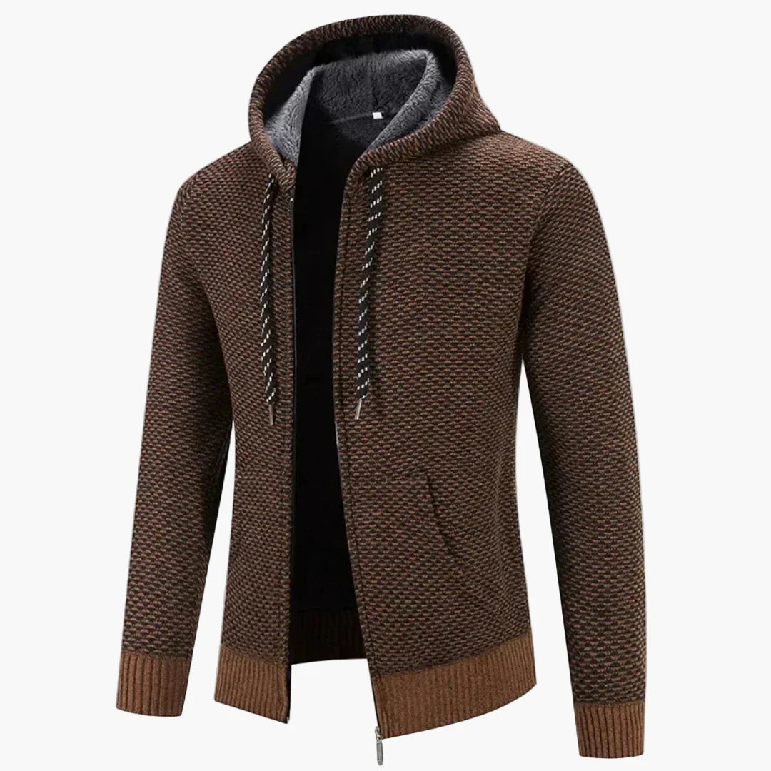 Gilet à capuche zippé homme style casual pour l’automne et l’hiver