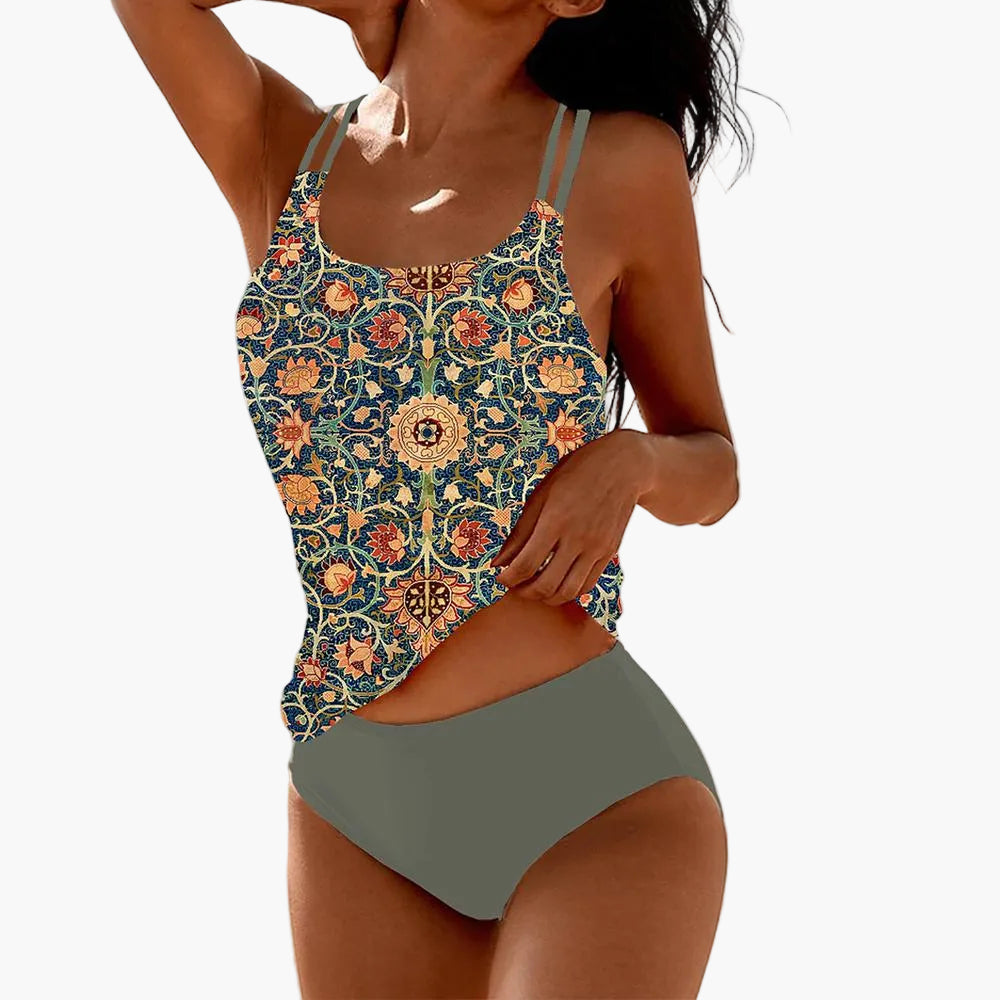 Tankini Femme Élégant Style Bohème – Maillot de Bain Mode pour Plage et Piscine