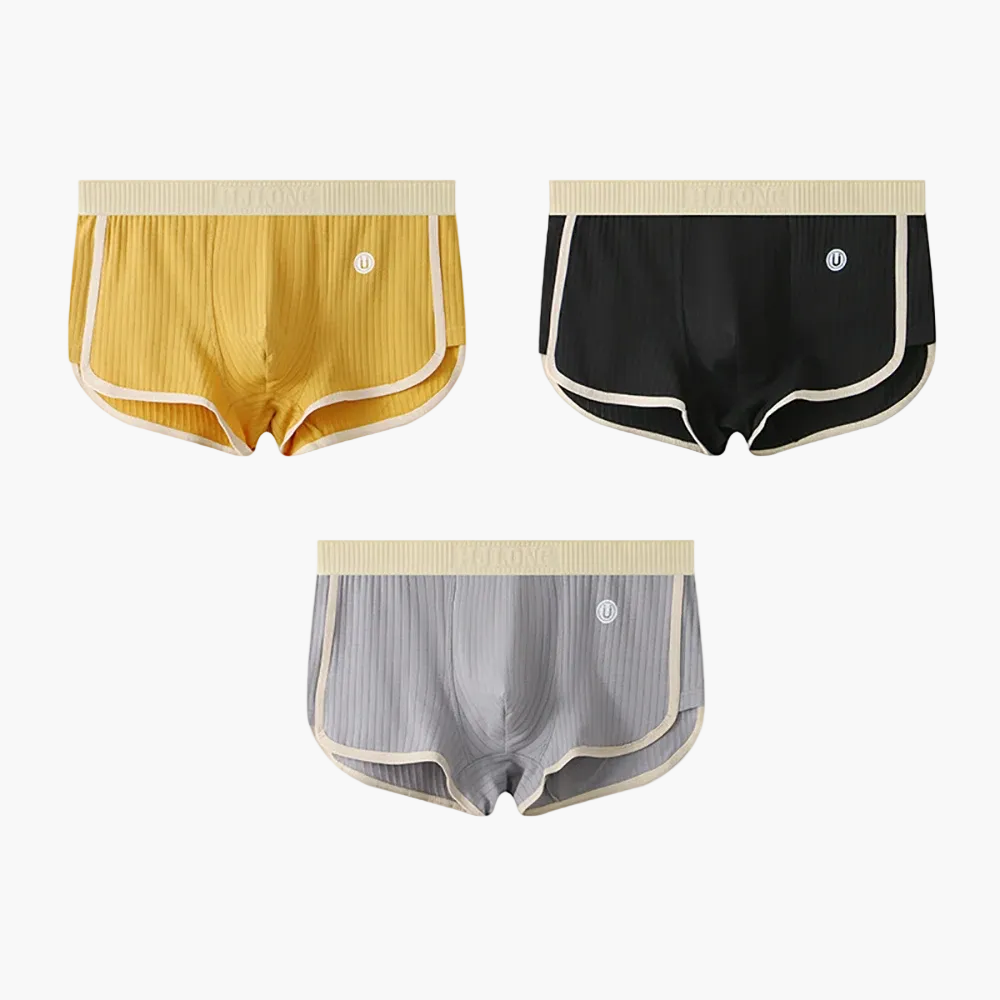 Lot de 3 boxers courts côtelés style rétro pour femme - Confort sport et quotidien