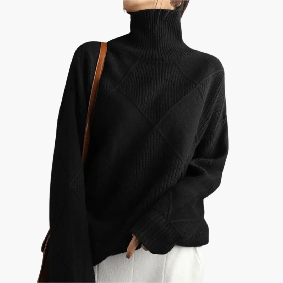 Damepullover med høj hals i smart stil – komfort og elegance til hverdag