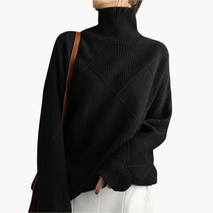 Women's Casual Style Pullover with Diamond Pattern – Soft and Comfortable Knit for Leisure and Everyday Wear