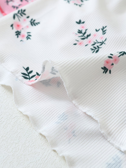 Pyjama Femme Ensemble 2 Pièces Style Floral Décontracté Été