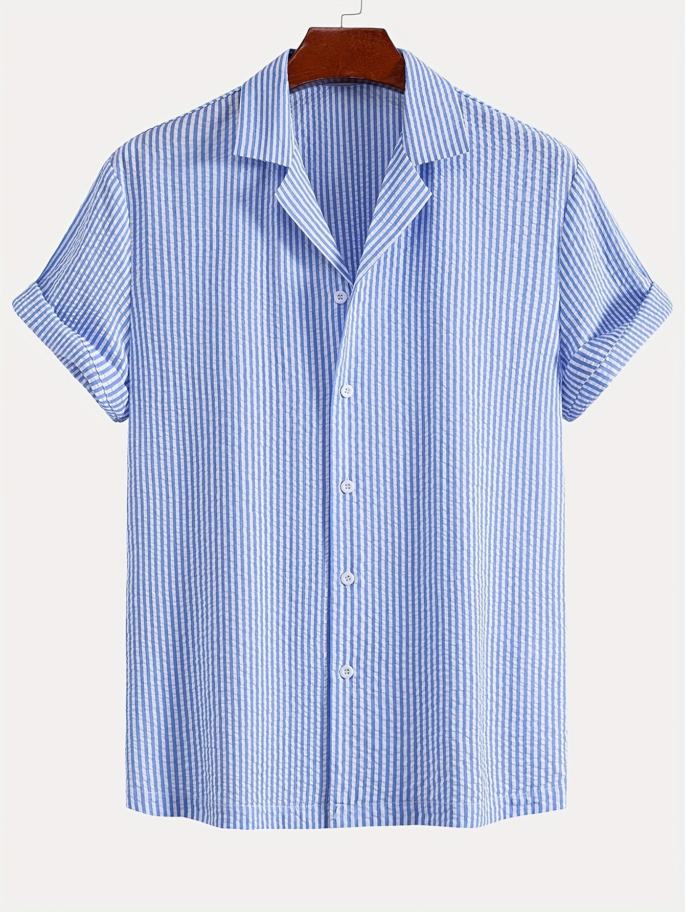 Completo casual due pezzi a righe da uomo – Stile estivo ed elegante per la spiaggia e il tempo libero