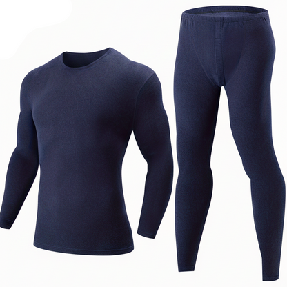 Ensemble Sous-Vêtements Thermiques Homme 2 Pièces Noir Manches Longues
