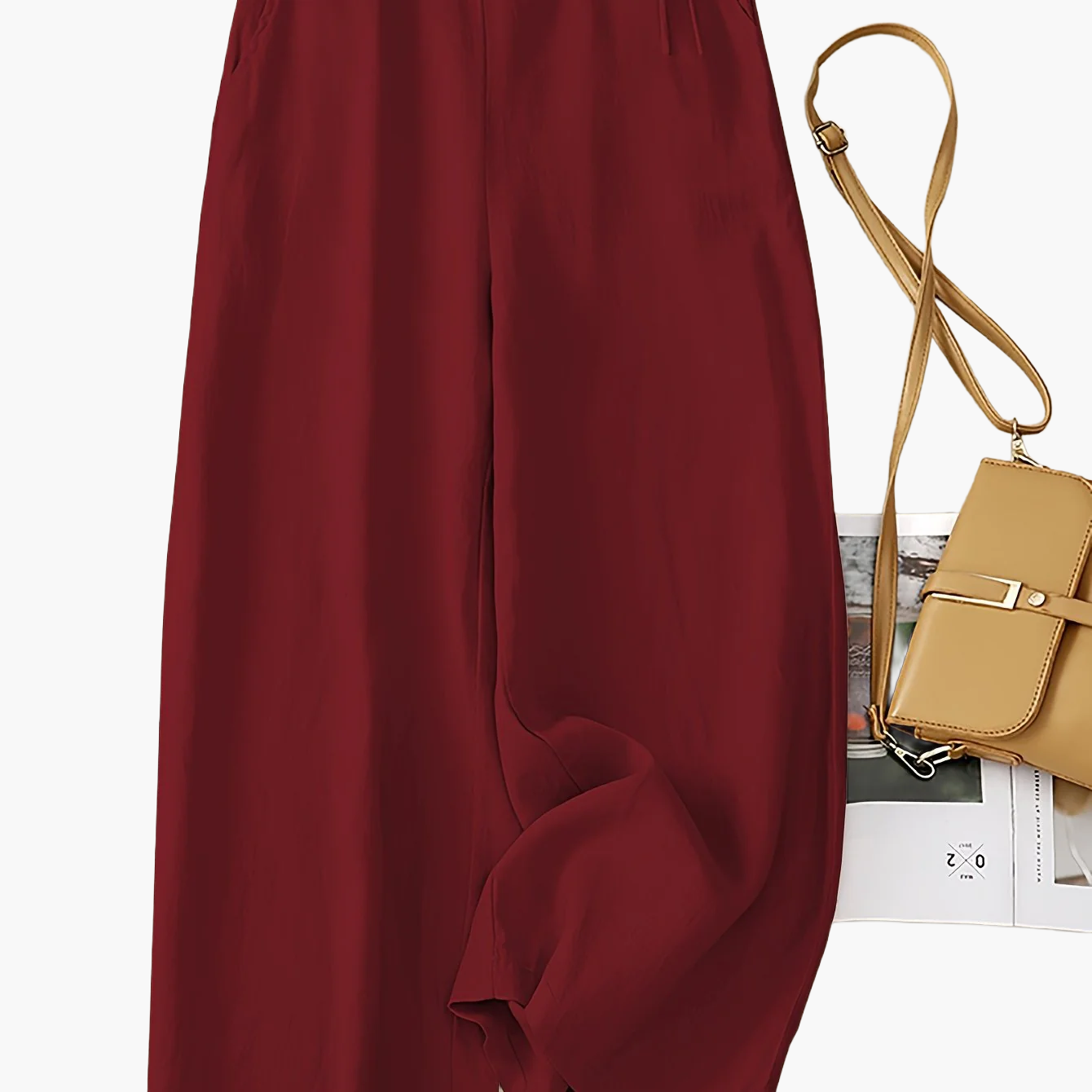 Pantalon large taille haute femme style élégant pour printemps et été