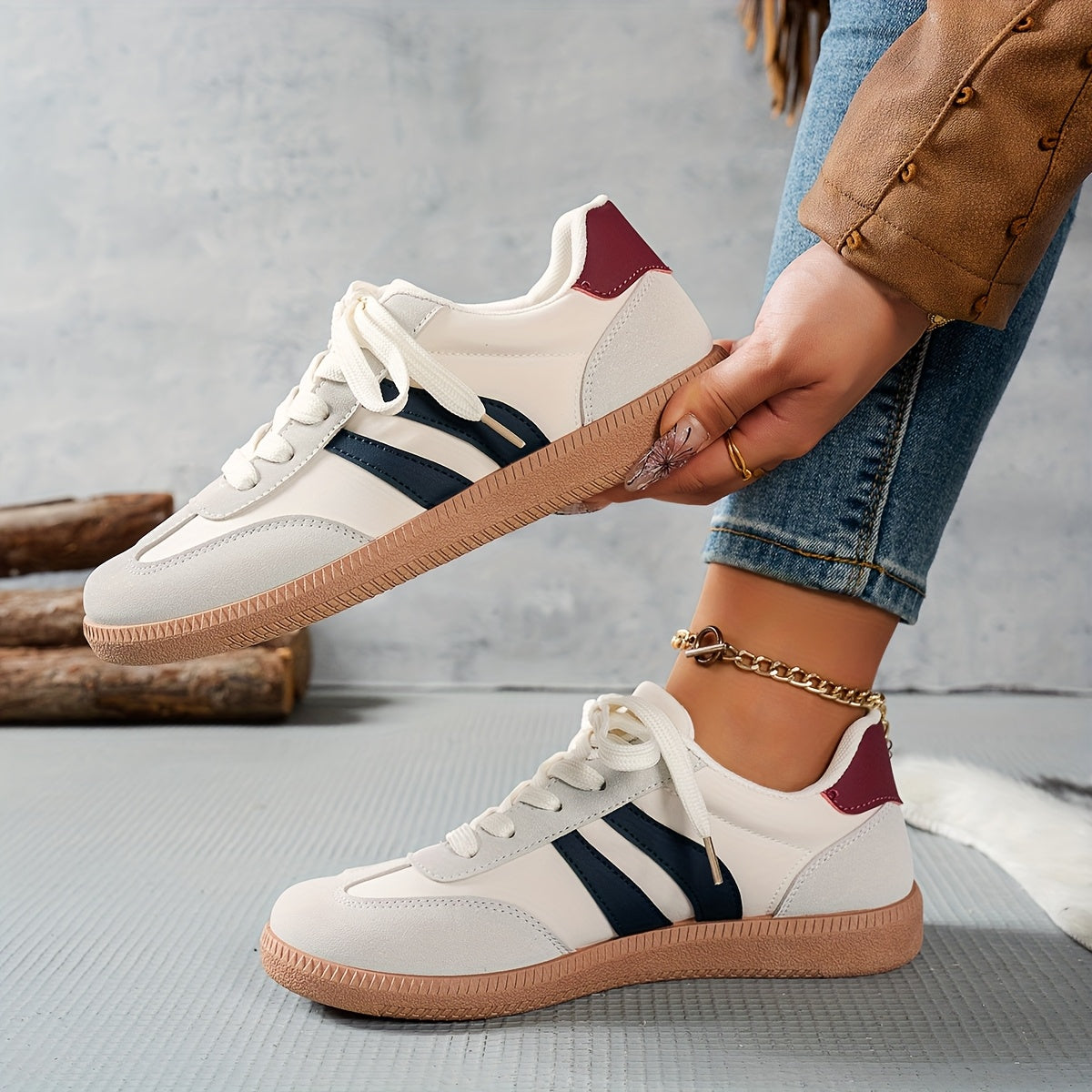 Sneakers casual da donna stile retrò urbano – Scarpe alla moda per tutti i giorni