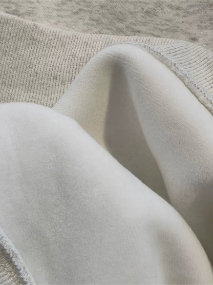 Sweat à Capuche Gris Clair avec Motif Chat Noir