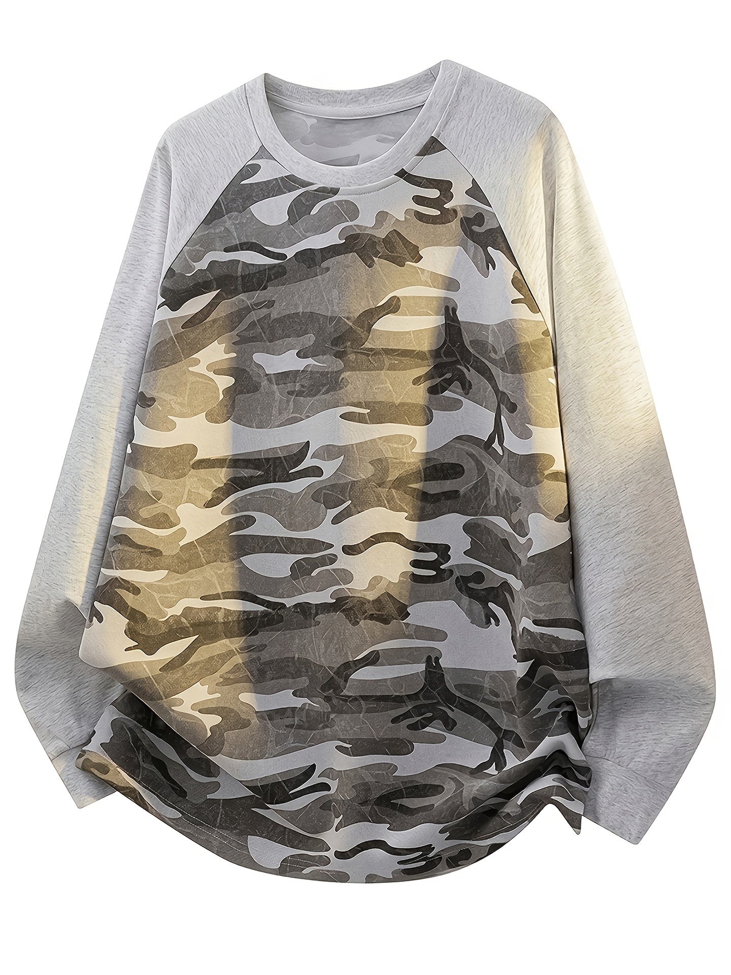 T-shirt à manches longues camouflage Raglan Vert Armée