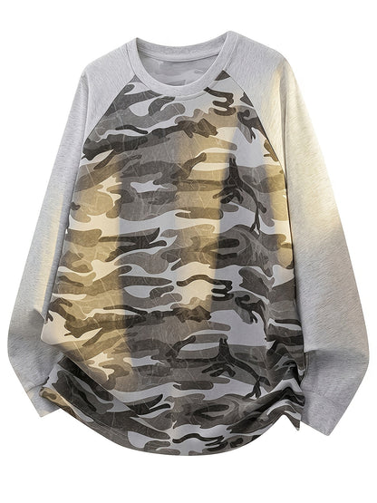 T-shirt à manches longues camouflage Raglan Vert Armée