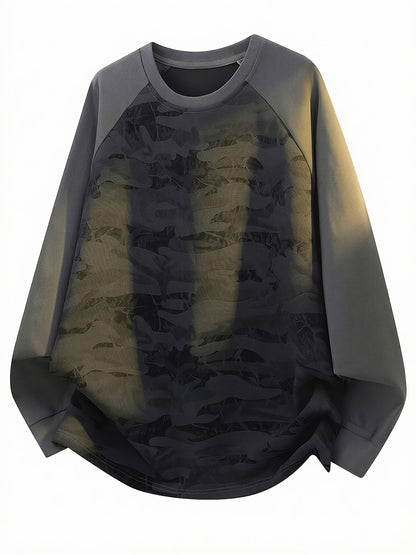 T-shirt à manches longues camouflage Raglan Vert Armée