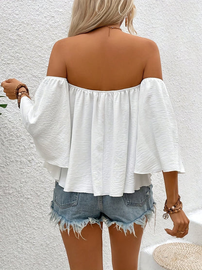 Women's Bohemian Style Blouse Off-Shoulder Loose Sleeves Summer