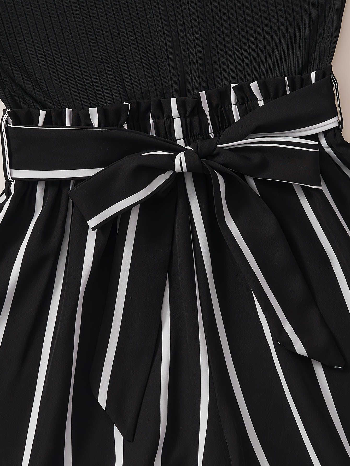 Combishort élégante à rayures pour femme, style décontracté été