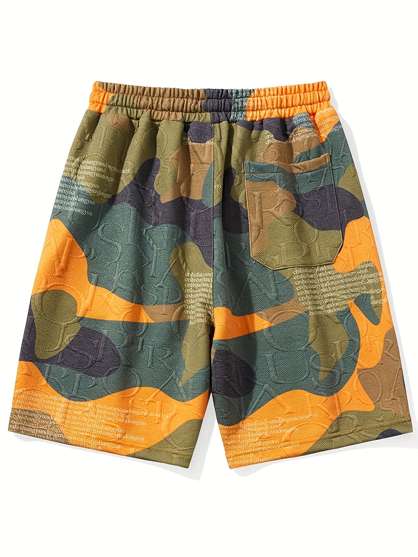 Shorts graphiques homme style urbain camouflage embossé pour look décontracté