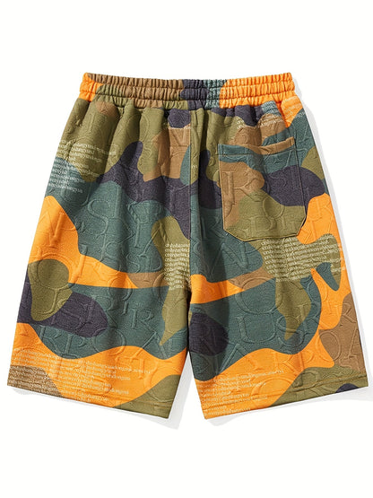 Shorts graphiques homme style urbain camouflage embossé pour look décontracté