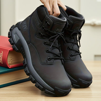 Bottes montantes homme style randonnée, lacets, semelle crantée, plusieurs coloris