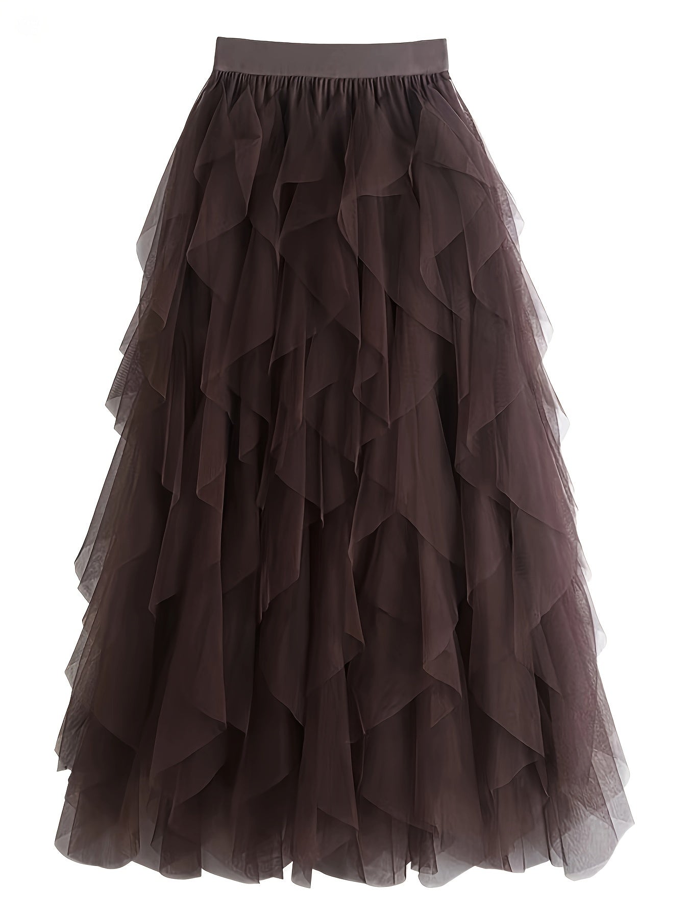 Lang flæse-nederdel i boheme-stil til kvinder, elegant og trendy, ideel til særlige lejligheder og romantiske looks