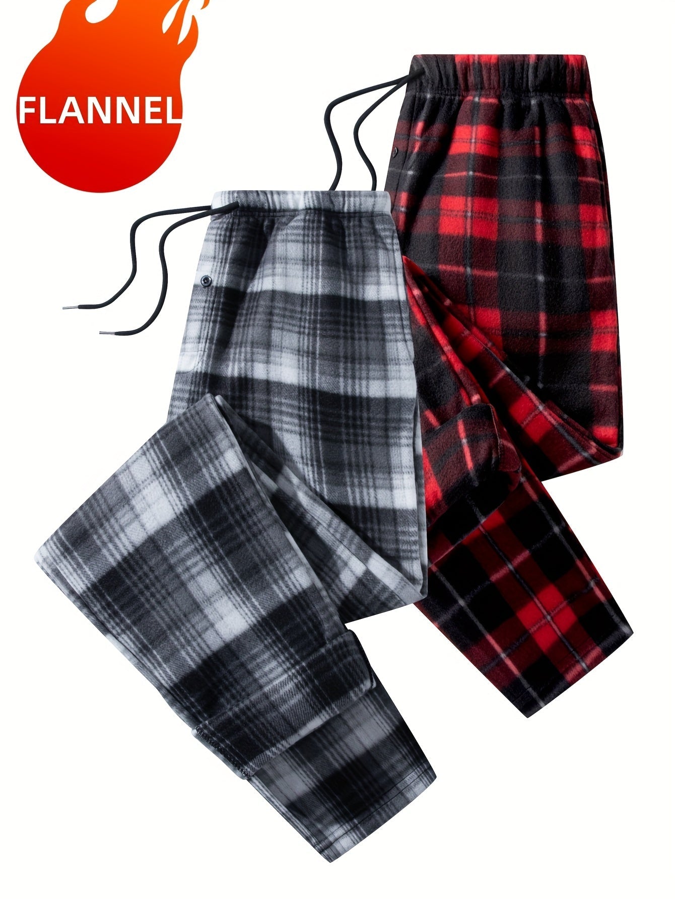 Pantalon de détente à carreaux doux pour homme avec cordon de serrage