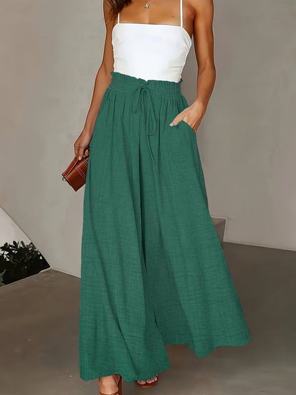 Pantalon large taille haute femme style élégant pour printemps et automne