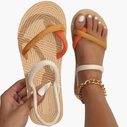 Sandales plates femme style décontracté été, mode urbaine confort quotidien