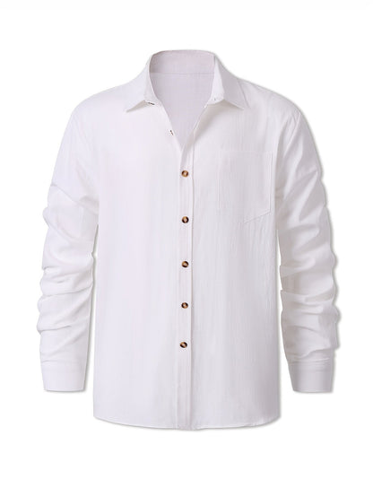 Chemise décontractée à manches longues pour homme style week-end élégant