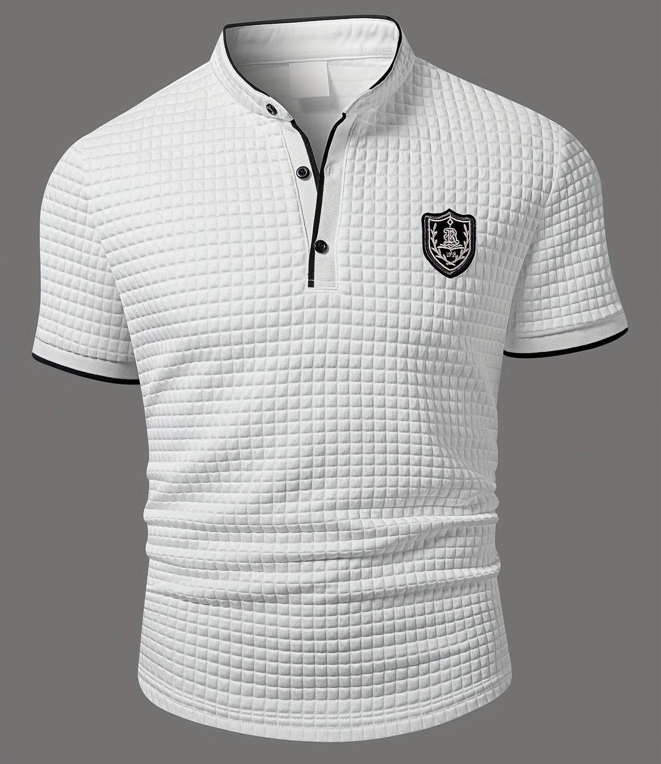 Polo casual para hombre con cuello Henley estilo chic para salidas y uso diario