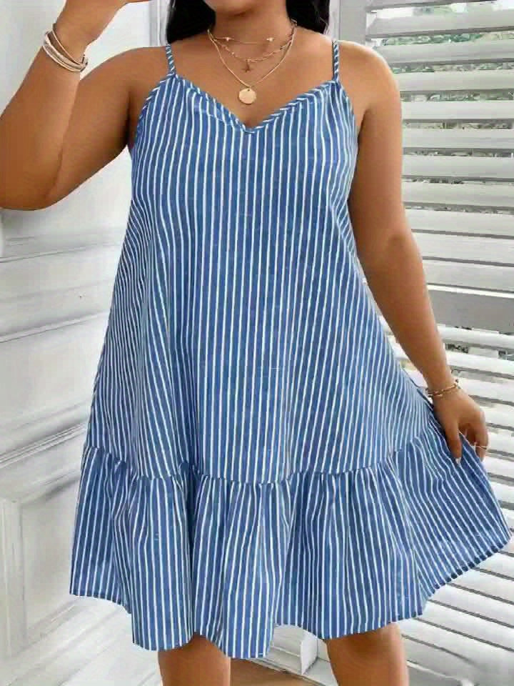 Casual striped women's dress, loose style, perfect for summer and relaxed outings