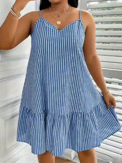 Casual striped women's dress, loose style, perfect for summer and relaxed outings