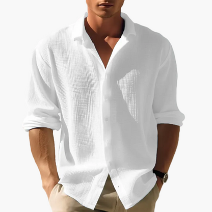Chemise décontractée homme à manches longues style estival pour tenues urbaines et vacances