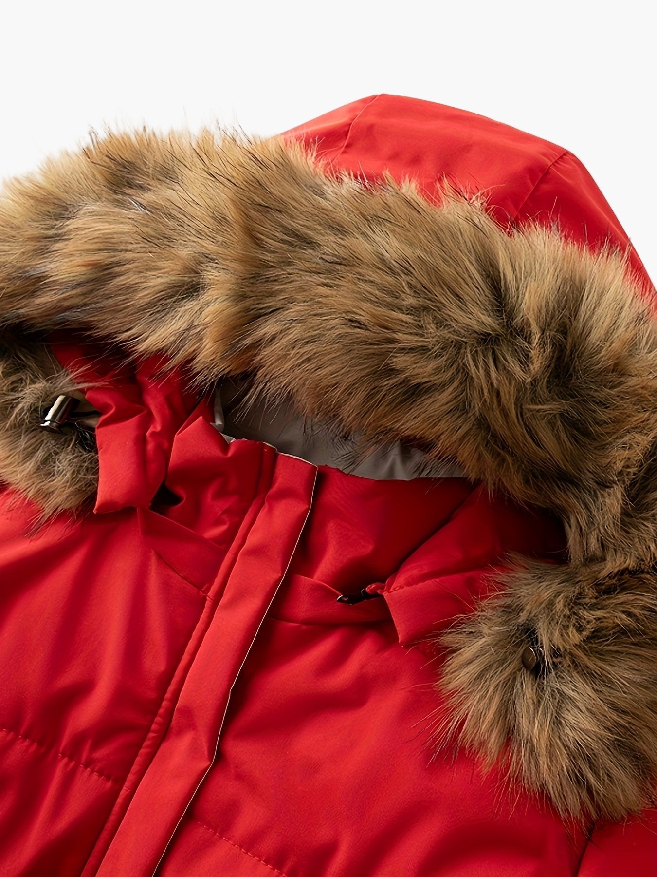 Manteau d'hiver femme style parka avec capuche en fausse fourrure – Élégance chic pour temps froid