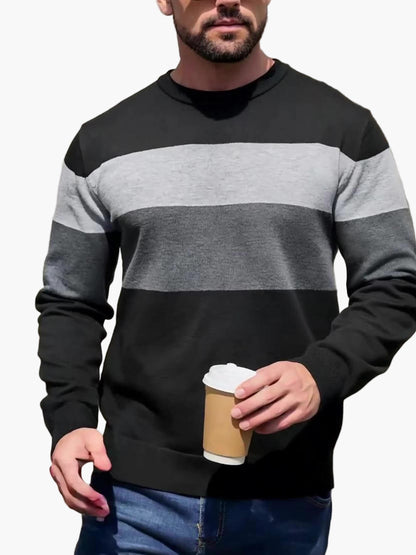 Casual tröja med ränder för herr – modern stil för höst och vinter