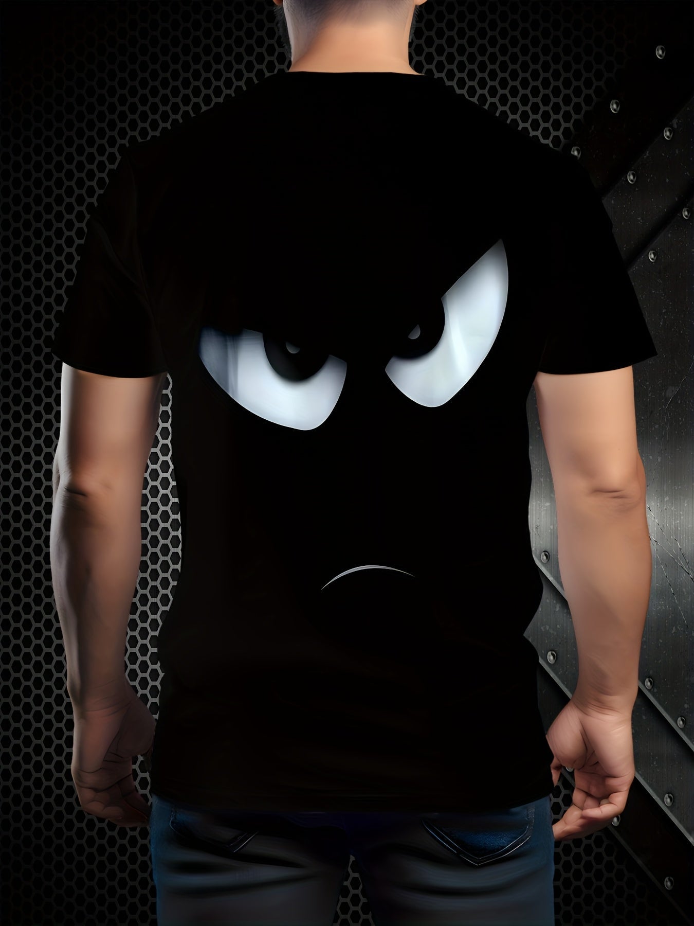 T-shirt Homme Motif Regard Intense Style Décontracté Idéal Quotidien