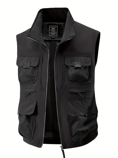 Gilet utilitaire sans manches pour homme style décontracté outdoor à poches multiples