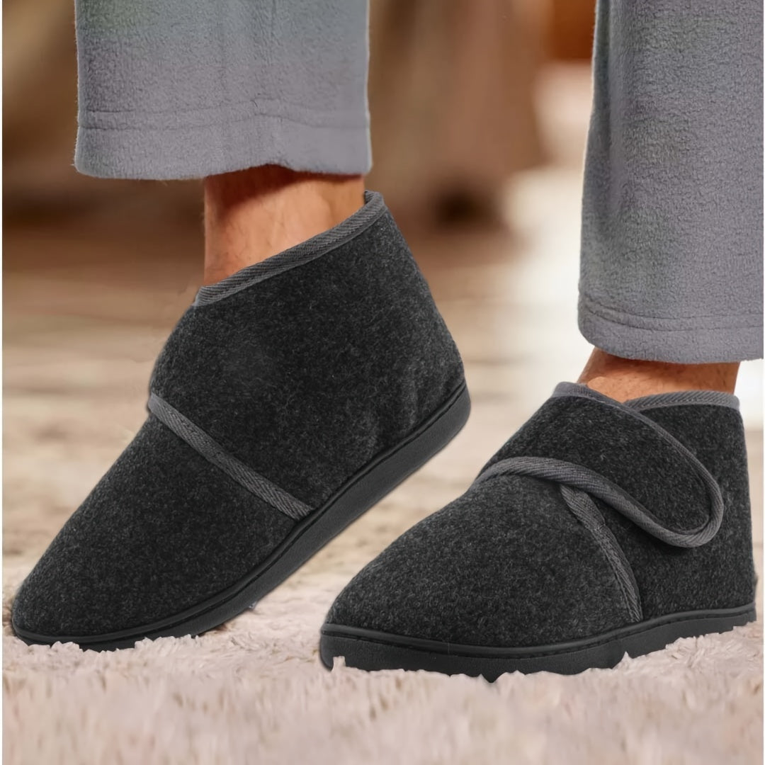 Pantofole alte confortevoli con velcro da uomo – Stile classico e supporto ottimale