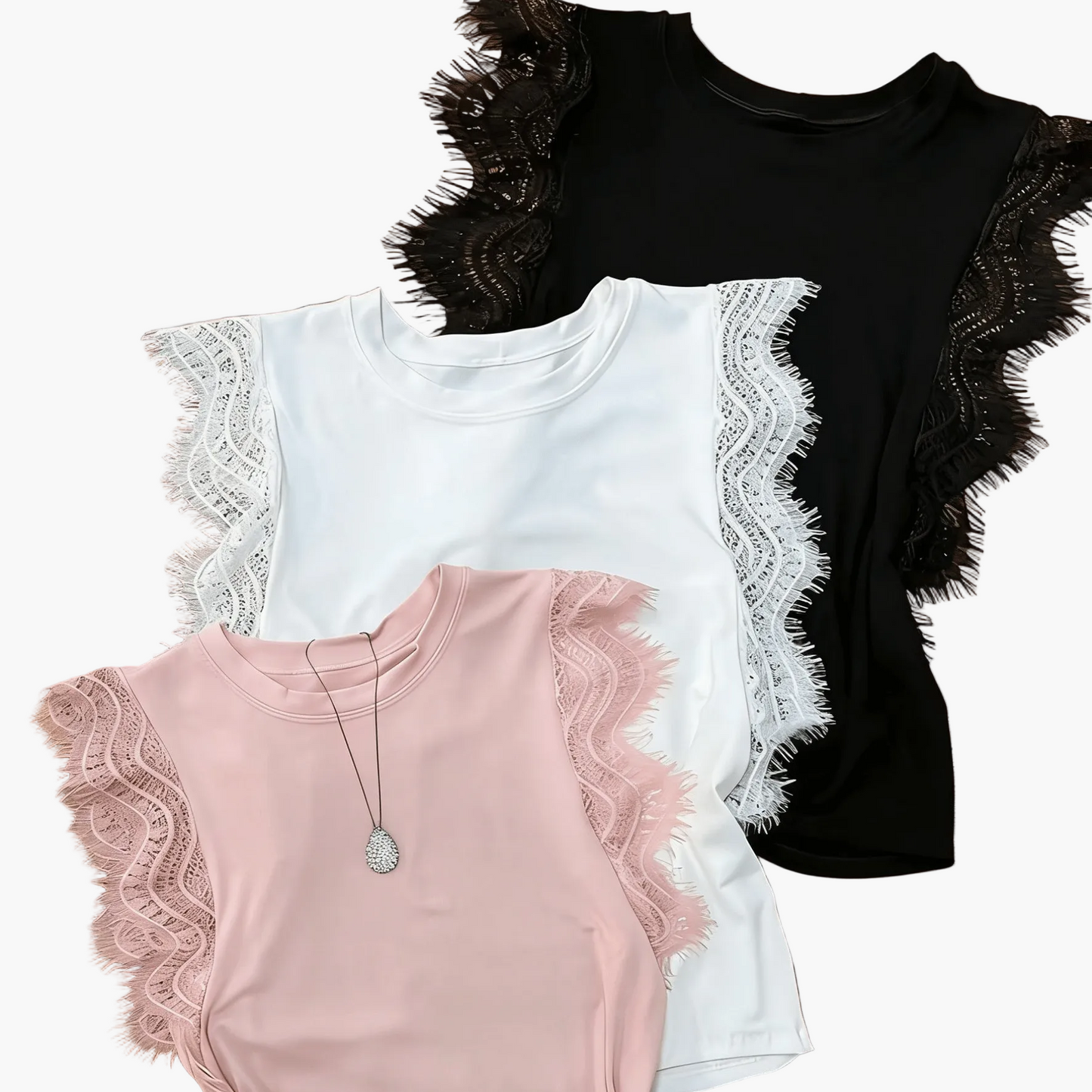 Débardeur femme chic à volants en dentelle – Style élégant pour l'été