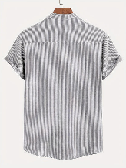 Chemise Henley à Manches Courtes pour Homme Style Décontracté Chic