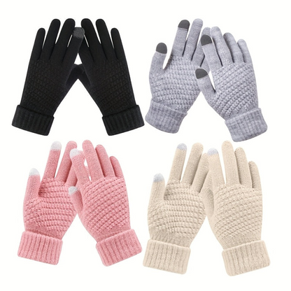 Gants tactiles tricotés pour écran d'hiver unisexe multicolores