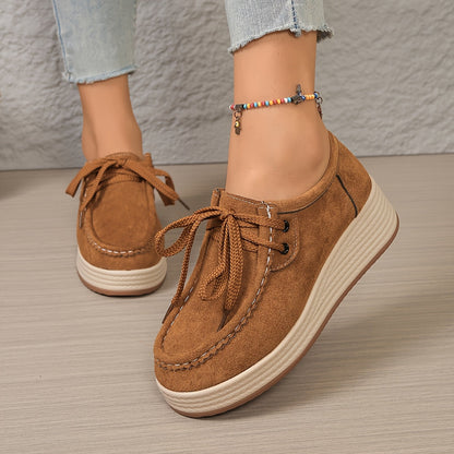 Chaussures à plateforme décontractées pour femme style mocassin urbain