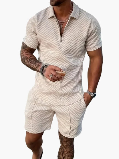Ensemble polo et short style casual pour homme – Élégance décontractée estivale