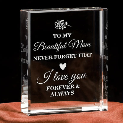 Cadeau Décoratif Émotionnel pour Femme – Plaque Gravée Message d’Amour pour Maman, Style Art Déco, Idéal Fête des Mères ou Anniversaire