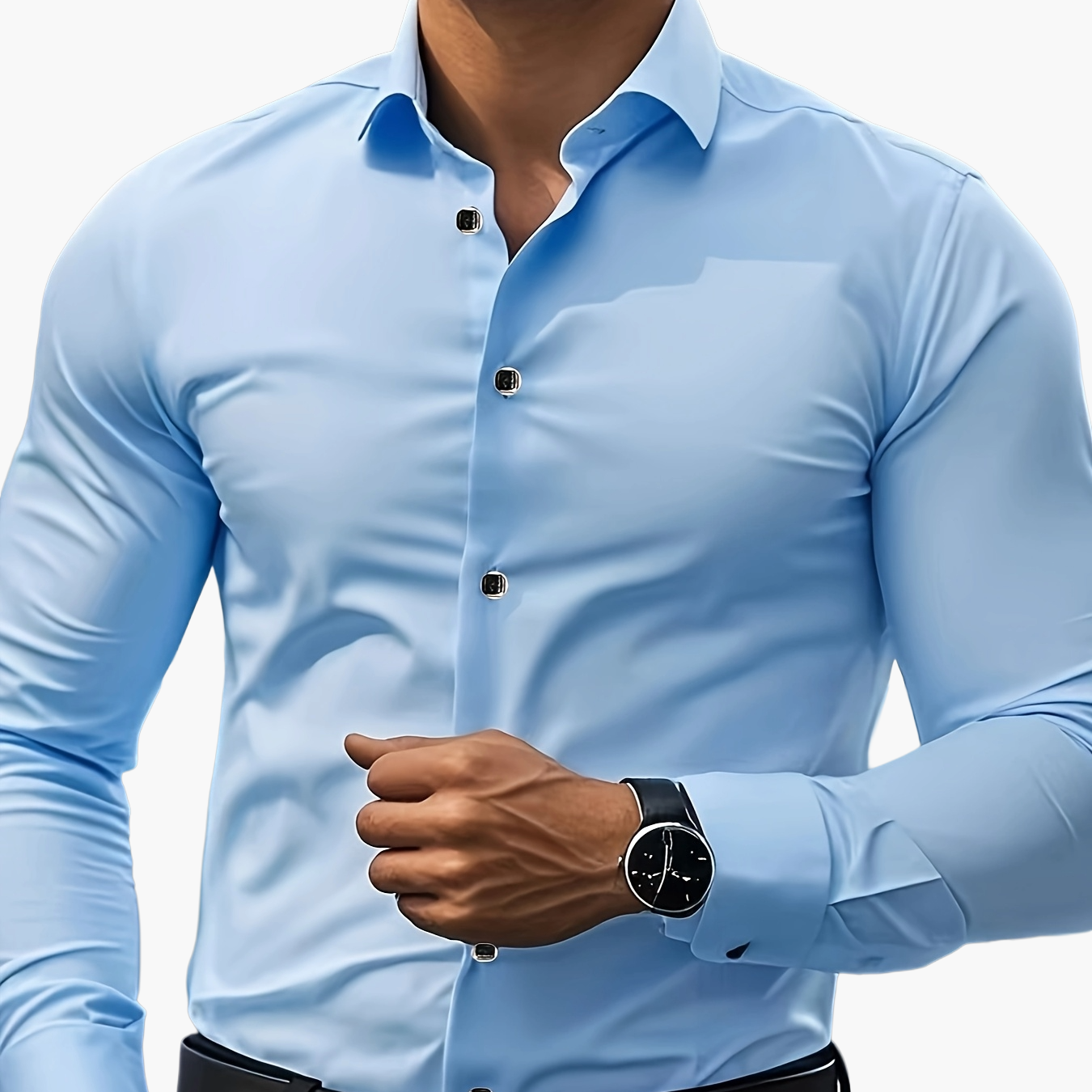 Elegant skjorte til mænd med lange ærmer - Slank pasform, business- og urbant look
