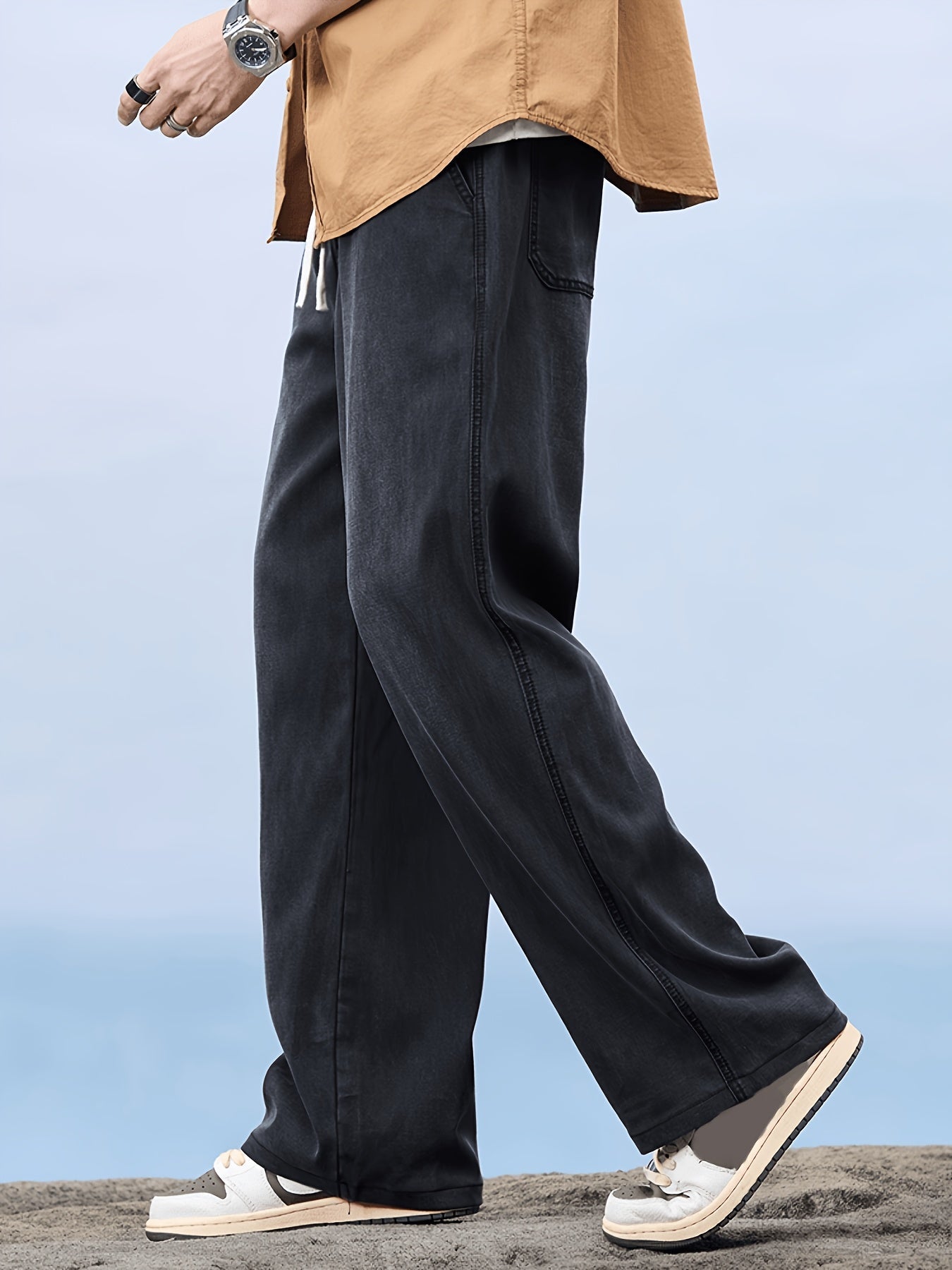 Pantalón casual de pierna recta para hombre estilo urbano para ocio y fin de semana