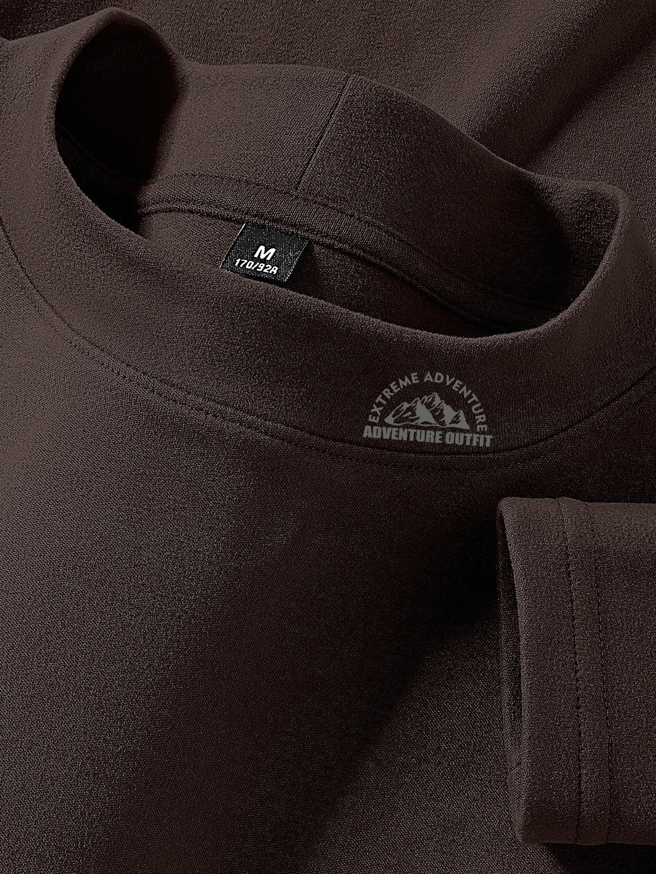 Haut à col montant doux couleur unie manches longues pour homme